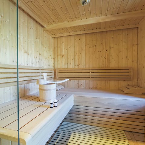 Relax and unwind in your private sauna