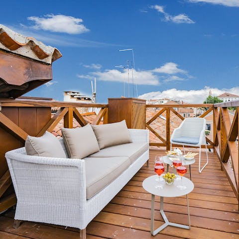 Enjoy a cocktail in the evenings on your private balcony 