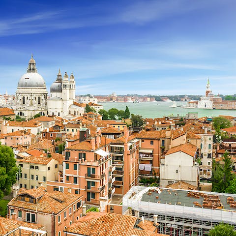 Admire views over the rooftops towards the sea