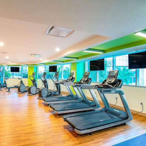 Let off steam in the on-site fitness centre
