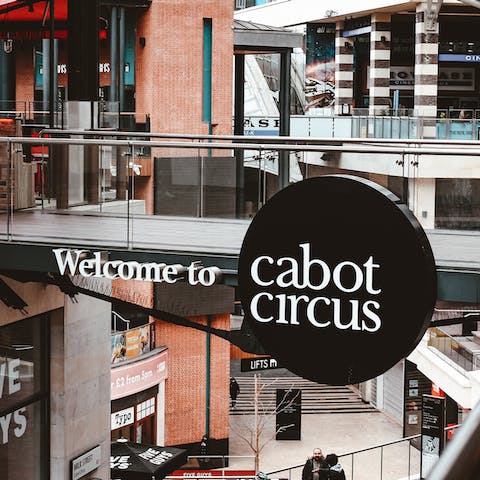 Go shopping at the famous Cabot Circus – a sixteen-minute walk away