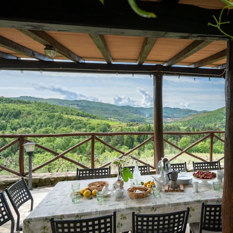 Admire stunning panoramic views from the veranda and terrace