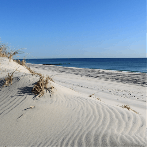 Cycle to the sandy dunes of Louise Point Town Beach in fifteen minutes