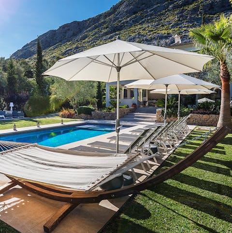 Bask in the Mallorcan sunshine from the poolside loungers 