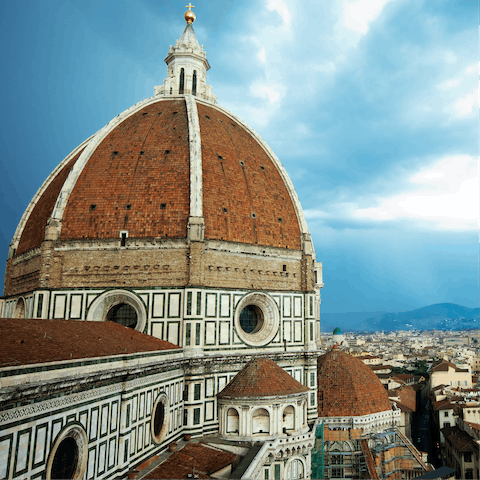 Stroll twelve minutes to the Cathedral of Santa Maria del Fiore in the heart of Florence