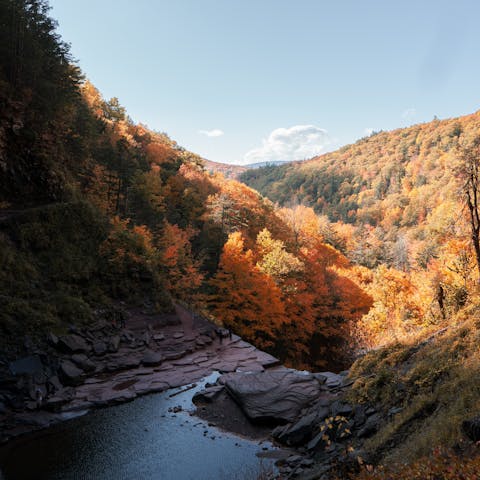 Explore the hiking and skiing trails of the Catskills – the slopes are a ten-minute drive away