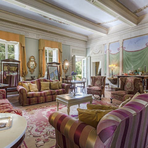 Admire the regal interiors of the many living areas