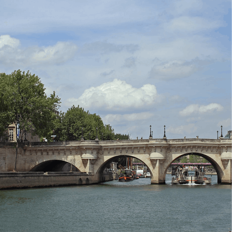 Take a waterside walk along the Seine, you're only six minutes from the water's edge