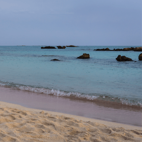 Take your flip flops down to Lygaria Beach, just 100 metres from home