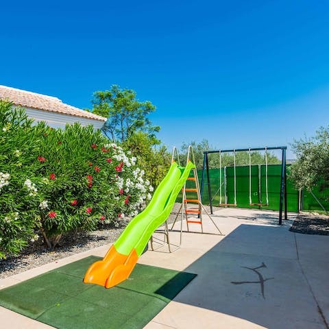 Let the kids have fun playing outside in the sunshine