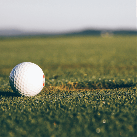 Practice your golf swing at the local club, just a ten-minute drive away