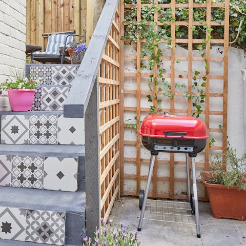 Grill up a tasty meal on the outdoor barbeque to end the day