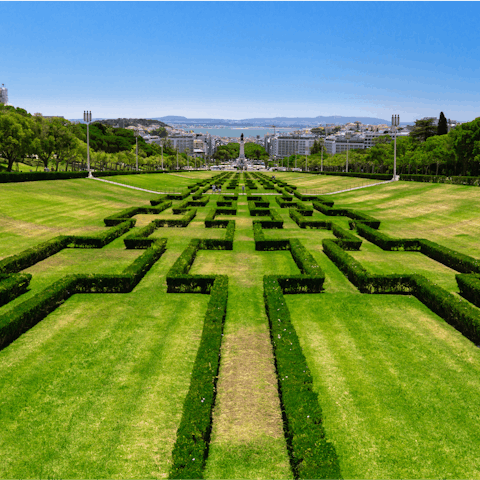 Enjoy a stroll through Parque Eduardo VII, a nineteen-minute walk away