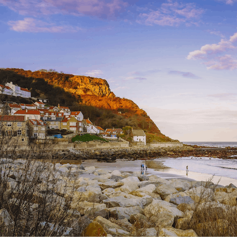 Take scenic coastal walks along Runswick Bay