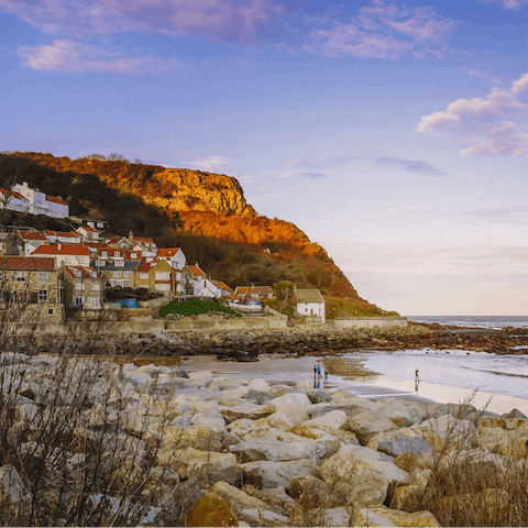 Take scenic coastal walks along Runswick Bay 