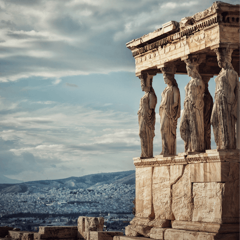 Pay a visit to the preserved citadel at the Acropolis, just over twenty minutes' walk away 