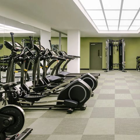 Keep up your exercise routine with a good workout in the shared gym