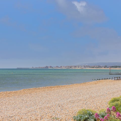 Take a stroll along Pevensey Bay Beach, less than 40 yards from this lovely home