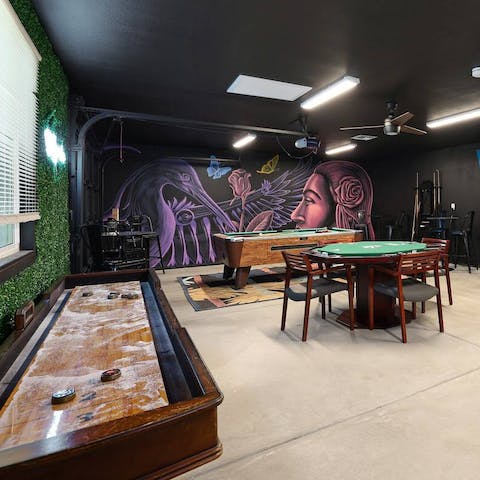 Have a game of pool, poker, or shuffleboard over a beer