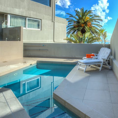 Cool off on sweltering summer days with a dip in the plunge pool