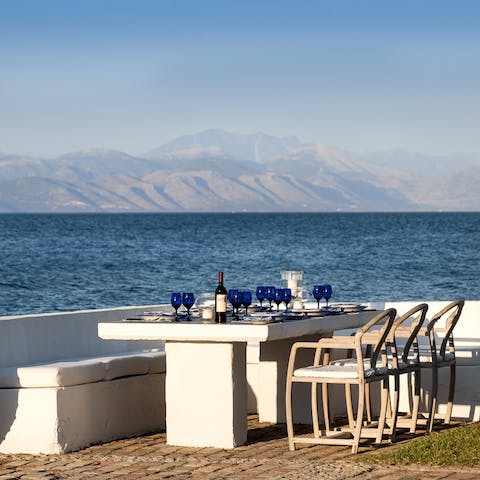 Serve up seafront meals at the outdoor dining table