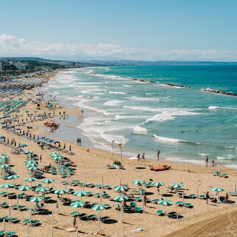 Spend your days at San Vito beach, just a seven–minute walk away