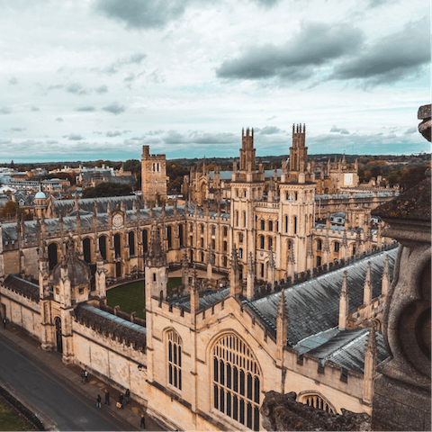 Visit the charming city of Oxford, famous for its world-renowned university – it's just sixteen miles away