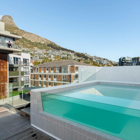 Take in the mountain vistas from the shared plunge pool
