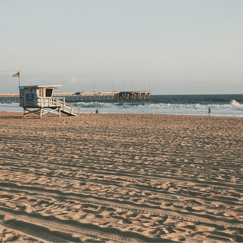 Walk just seven minutes to reach the huge sweep of sand at Venice Beach