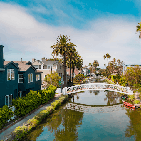 Stroll by the Venice canals – a taste of Europe in California only a six-minute walk away