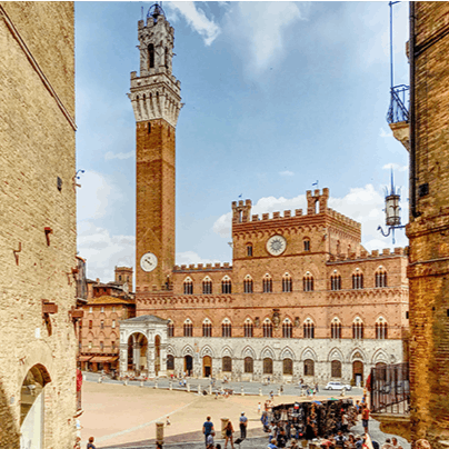 Soak up the beauty of Piazza del Campo, the central square in Siena