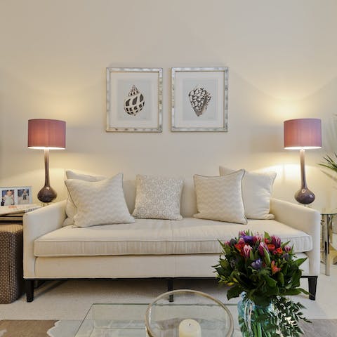 Sink into your plush sofa after a long day, reading beside the lamp or flicking through the smart TV