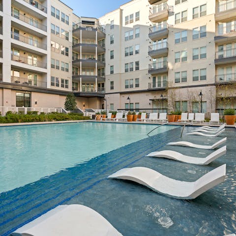 Spend a sunny afternoon by the communal pool