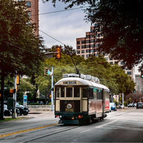 Head into downtown Dallas and explore the city by tram