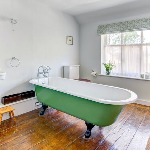 Unwind in the bathtub after a day of discovering Southwold, a twenty-six minute drive away