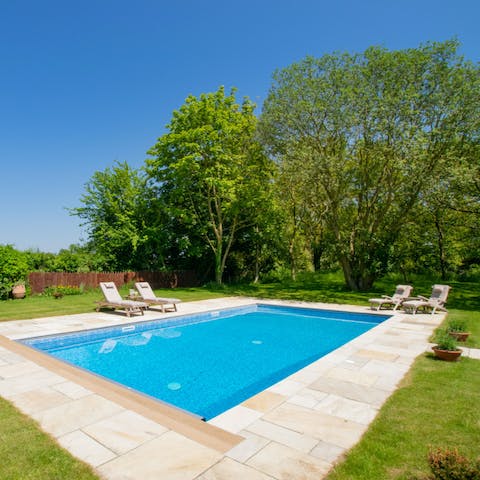 Take a dip in the private pool during the summer months