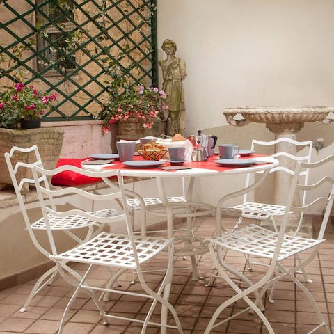 Enjoy an alfresco breakfast on your private terrace