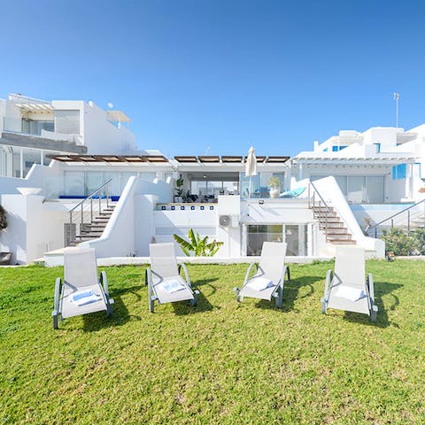 Lounge on the chairs and soak up the Cyprus sunshine