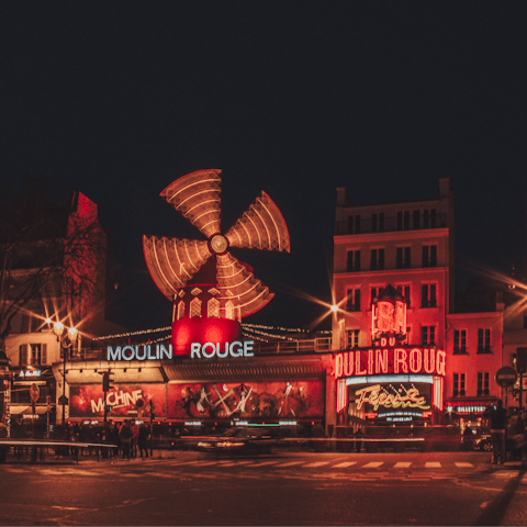 Take in a show at the nearby Moulin Rouge