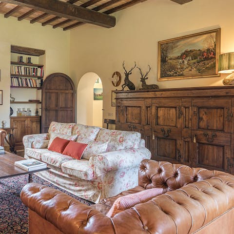 Unwind on the sofa after exploring the Umbrian countryside