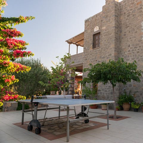 Spend afternoons playing ping pong on the terrace