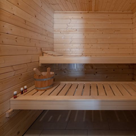 Try out some aromatherapy oils in the sauna