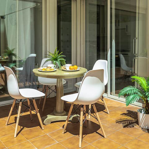 Gather for an alfresco feast on the private terrace