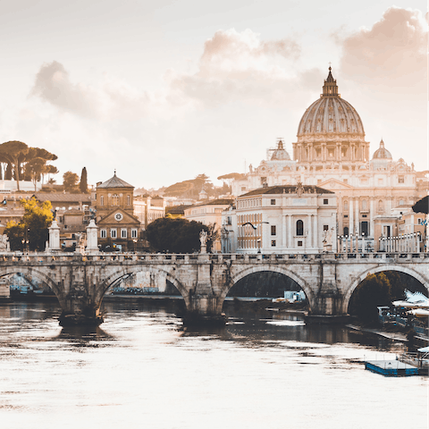 Visit the nearby city of Rome, around forty minutes away by car