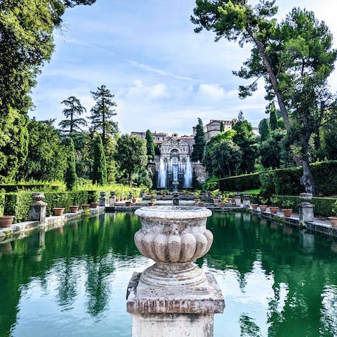 Explore Villa d'Este and its elaborate gardens, six minutes away on foot