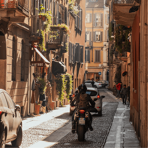 Wander through the quaint cobbles of Milan