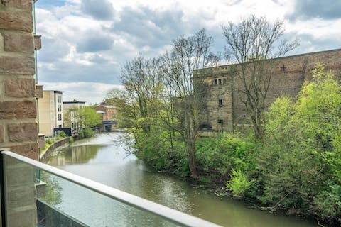 Open up the glass door in the living room and listen to the sound of the River Foss