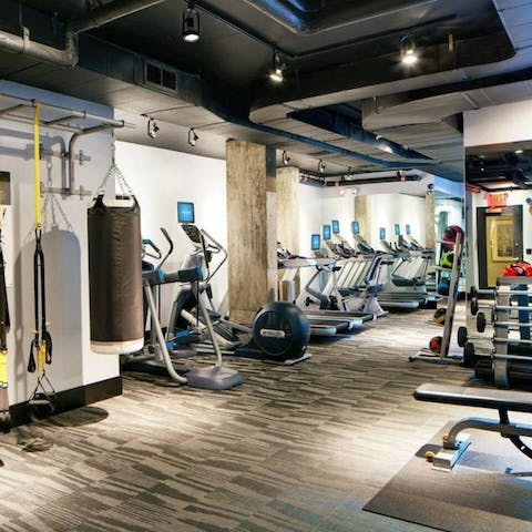 Keep up your fitness routine in the communal gym