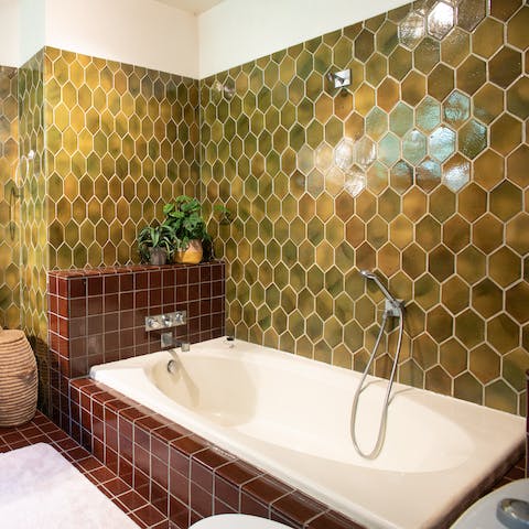 Treat your senses to long soaks in the luxurious bath