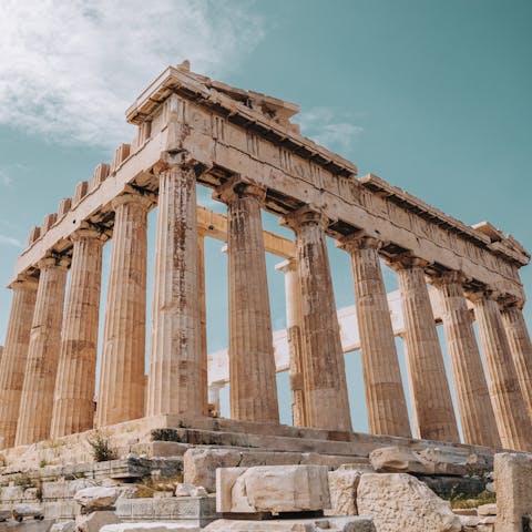 Visit the Parthenon, a twenty-six-minute walk away